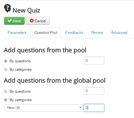 add questions from the global pool joomlalms