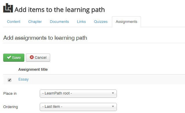 add assignment to learning path