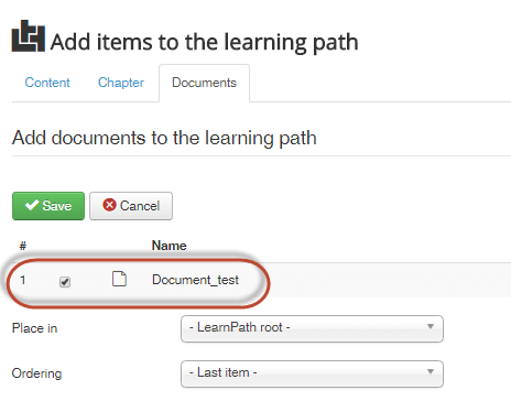 adding document as learning path step