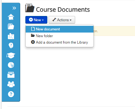 documents tool menu item